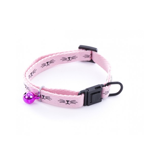 Collier Chat Frimousse Rose 20-30cm