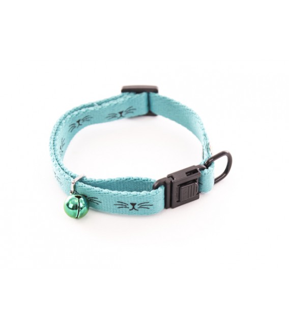 Collier Chat Frimousse Turquoise 20-30cm