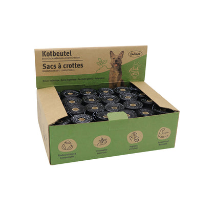 Sacs A Crottes, Compostables, 24X15 Sacs