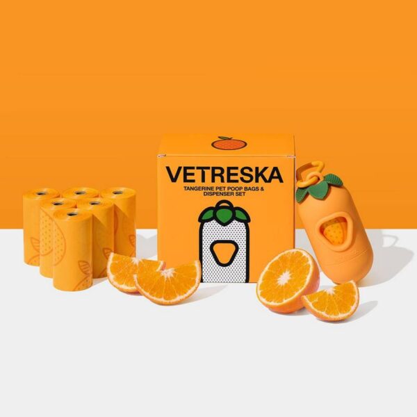 Distributeur ramasse-crottes Tangerine, 7 rouleaux – Image 2