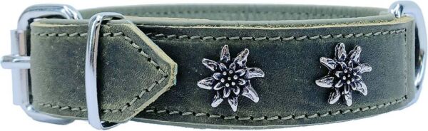 Collier Edelweiss en cuir souple, doublé cuir – Bild 2